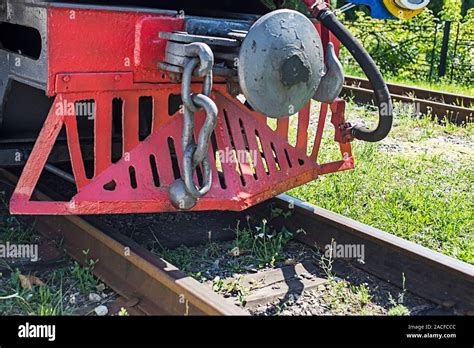 Front View Of Train On The Railway Front Perspective Of Train At The