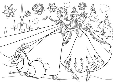 22 Easy Frozen Christmas Coloring Pages