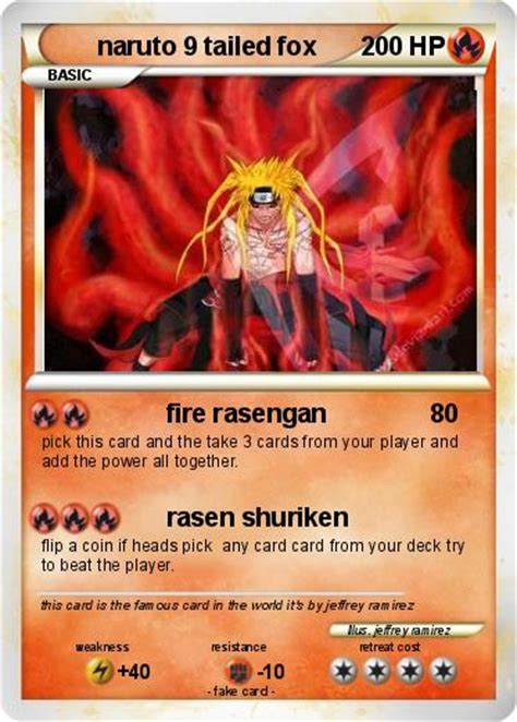 Pokémon Naruto 9 Tailed Fox Fire Rasengan My Pokemon Card