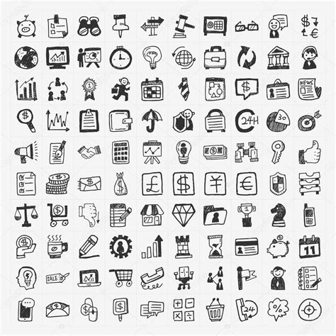 100 Doodle Business Icon Stock Vector Image By ©mocoo2003 36141131
