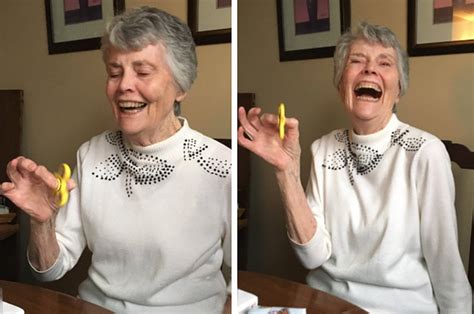People Love This Grandmas Reaction To Being Given A Fidget Spinner For