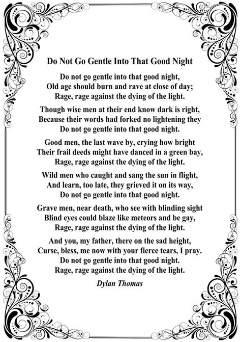 Pin By Tracey ♓️ On Words Good Night Poems Night Poem Dylan Thomas