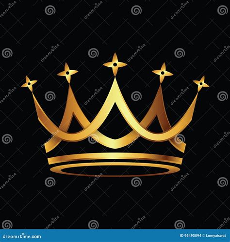 Crown Vector Golden Royal Jewelry Symbol Of King Queen And Princess