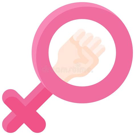 Raised Fist In Female Gender Symbol Icon Stock Vector Illustration Of