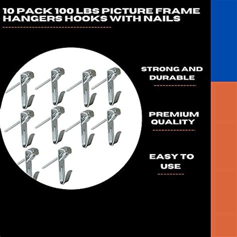 Performore 100 Lbs Picture Frame Hangers 10 Pack Heavy Duty Picture