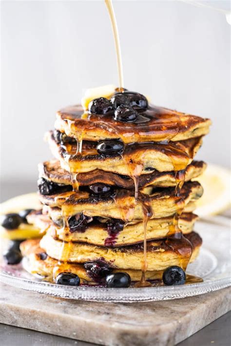 Ridiculously Fluffy Keto Blueberry Pancakes Gnom Gnom