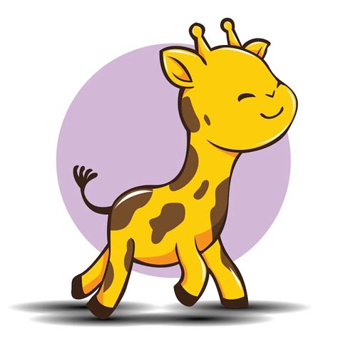 Cute Giraffe Cartoon Cute Animal Concept Premium Vector
