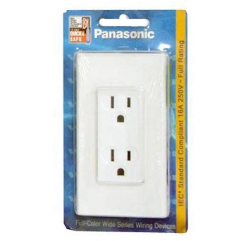 +1 gang outlet with ground. Panasonic Receptacle Duplex w/ Ground w/ Plate - const.ph