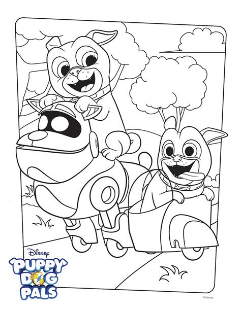 By designed by jason longo. Puppy Dog Pals Coloring Page Activity | Disney Family