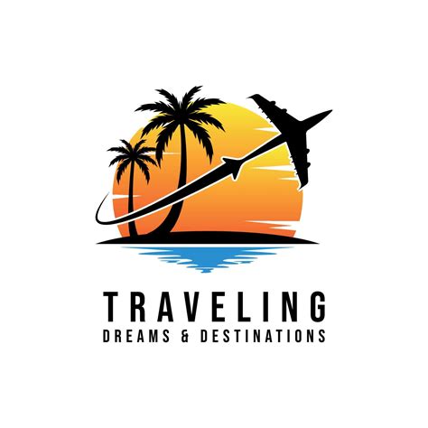 Travel Agency Vector Logo Template Holiday Logo Template Beach Logo