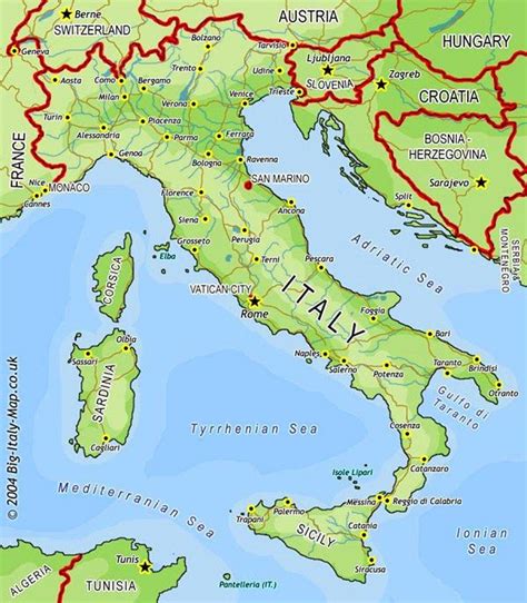 Italien auf der Weltkarte umliegende Länder und Lage auf der Europakarte