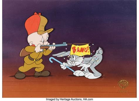 Blooper Bunny Elmer Fudd And Bugs Bunny Production Cel Warner Brothers
