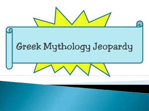 Ppt Greek Mythology Jeopardy Greek Gods Greek Goddesses