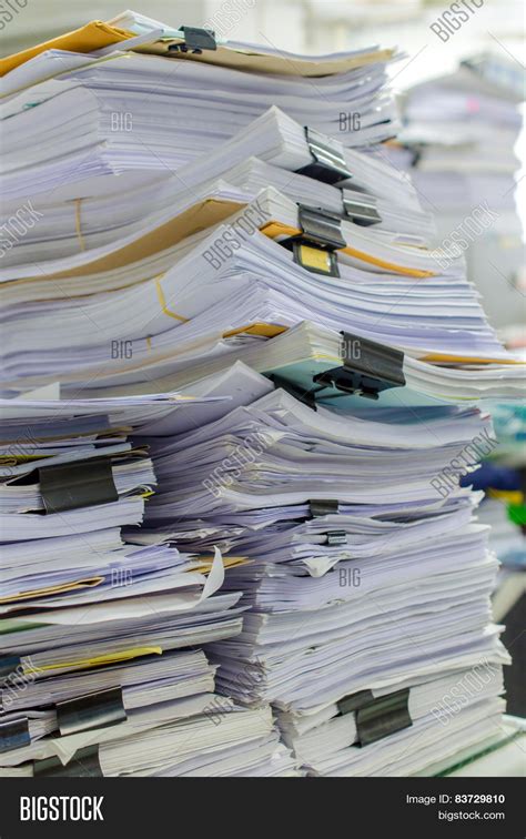 Pile Documents On Desk Image And Photo Free Trial Bigstock