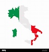 Italien Flagge Karte. Länderübersicht mit Nationalflagge ...