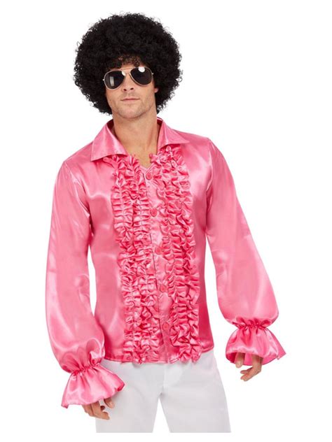 60 s pink ruffled shirt
