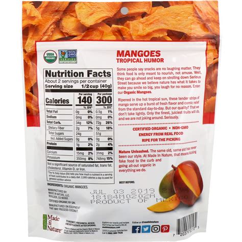 Nutrition Facts Dried Mango Slices Besto Blog