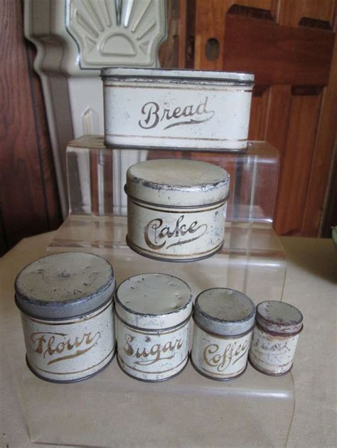 5 out of 5 stars. Vintage Child's Tin Canister 12 Pc. Set Circa 1940's metal ...