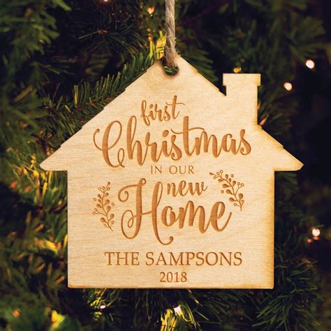 First Christmas In Our New Home Personalized Wood Ornament Walmart