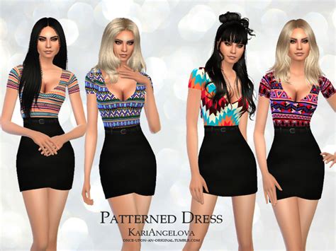 The Sims Resource Patterned Dress