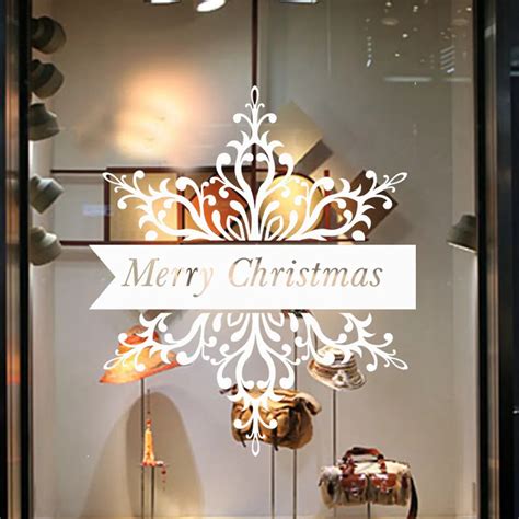 Merry Christmas Wall Sticker Background Wall Decals Removable Window