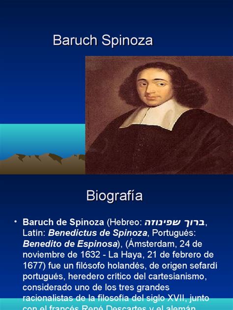 Baruch Spinoza Baruch Spinoza Filosofía Occidental
