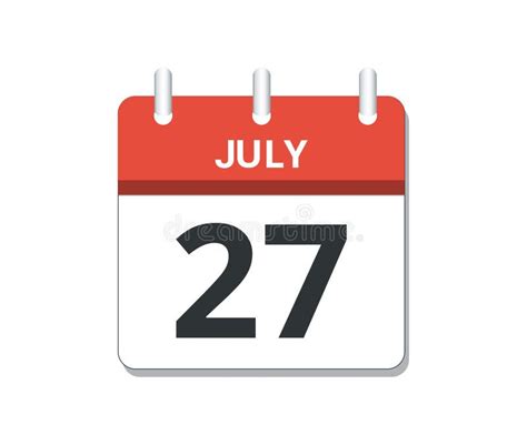 July 27th Calendar Icon Vector Concept Of Schedule Business And Tasks