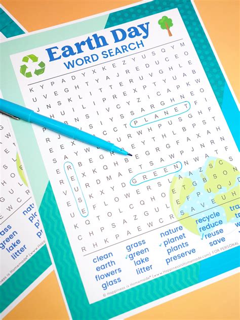 Earth Day Word Search Free Printable Happiness Is Homemade