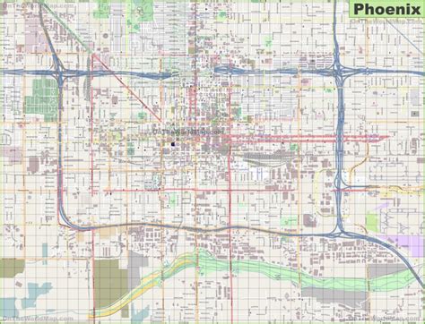 Large Detailed Street Map Of Phoenix