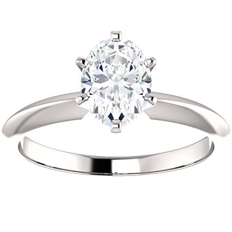 Great savings & free delivery / collection on many items. VVS 1 Ct Oval Moissanite Solitaire Engagement Ring 14k ...