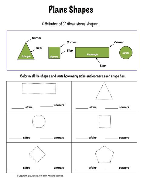 Two Dimensional Shapes Worksheet Worksheet Plane Shapes Worksheet