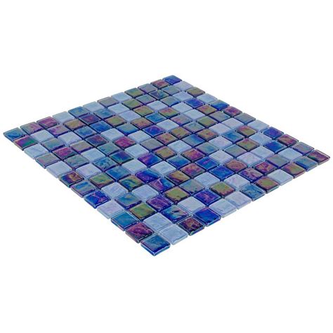 Elida Ceramica Sea Oil 12 In X 12 In Glass Uniform Squares Mosaic Wall