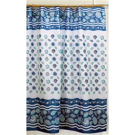 South Beach Fabric Shower Curtain In Light Blue