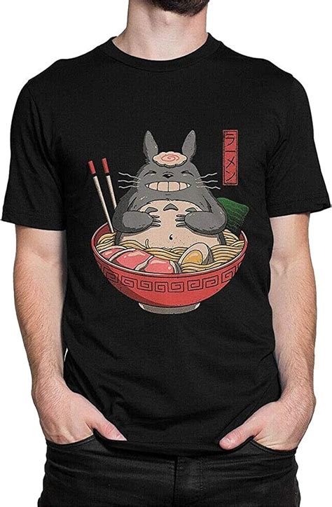 Totoro Ramen Funny T Shirt Studio Ghibli Movie Tee Amazon Fr V Tements Et Accessoires