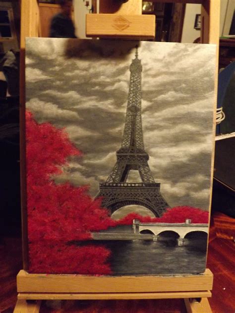 Acrylic Eiffel Tower Painting Painting And Drawing Canvas Painting
