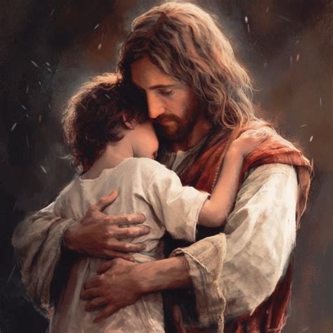 Jesus Christ Hugging Boy Digital Print Wall Art Instant Download Etsy