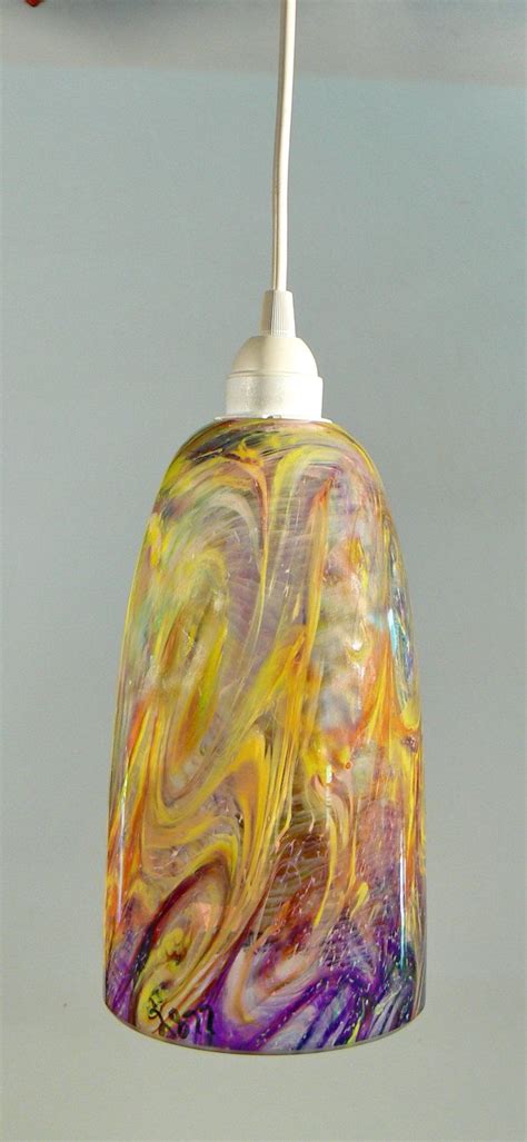 hand blown glass hanging light pendant fixture in by glassometry 295 00 hanging pendant