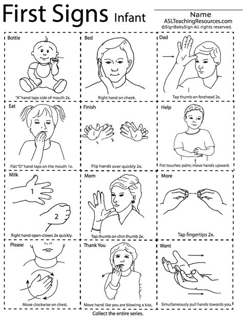 Sign Language Flashcards Printable