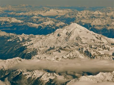 North Cascade Mountains From A Airplane2 Stock Photo Image Of Back