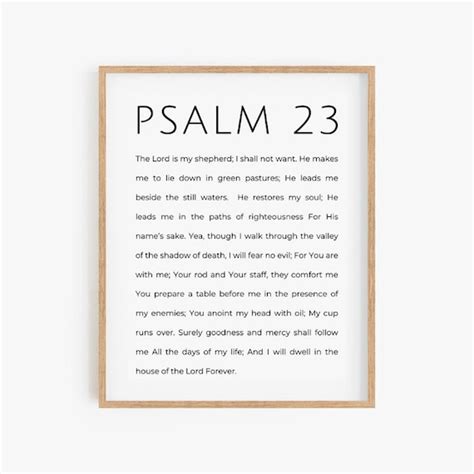 Psalm 23 Printable Art The Lord Is My Shepherd Christian Etsy Uk