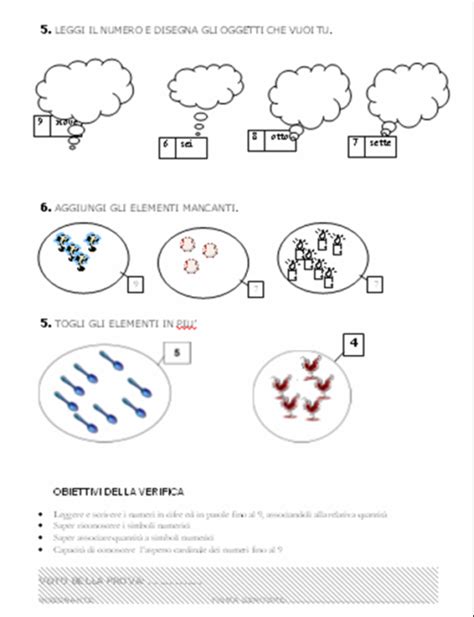 Verifiche Matematica Scuola Primaria I Numeri Da 0 A 9 Scheda