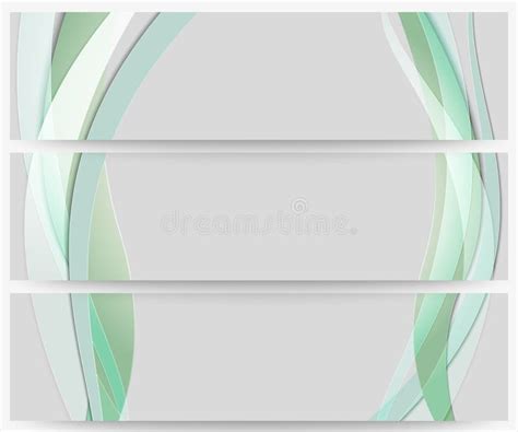 Abstract Headers Set Wave Vector Design Stock Vector Illustration Of