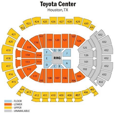 Toyota Center Seating Map With Seat Numbers Two Birds Home