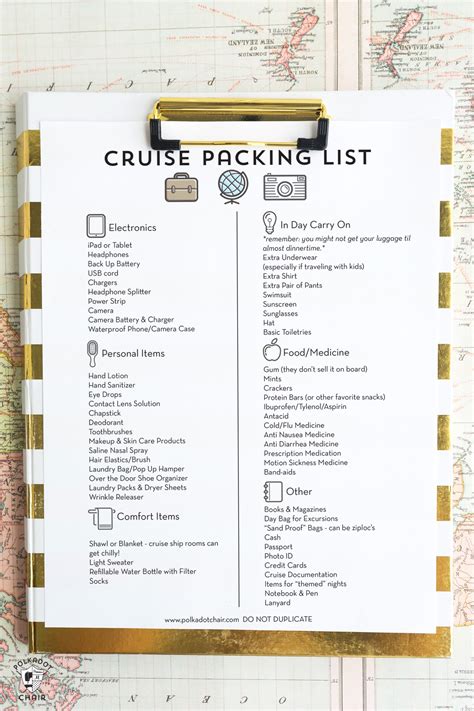 Free Printable Cruise Packing List The Polka Dot Chair