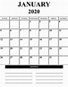 January 2020 Calendar - Gambaran