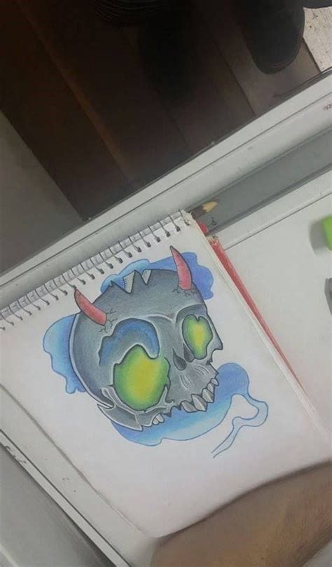 My First New School Skull In School By Ge Locatto Desenhos