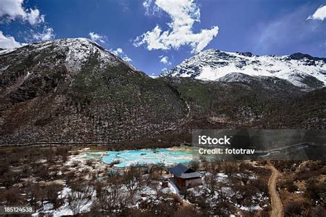 Five Color Ponds At Huanglong Valley Sichuan China Stock Photo