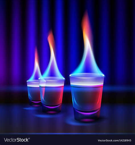 Burning Alcohol Shots Royalty Free Vector Image