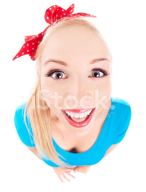 Cheerful Funny Girl Looking Up Stock Photo Royalty Free Freeimages