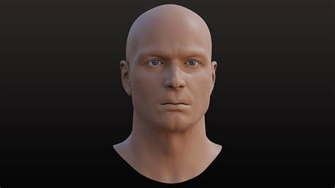 3d model male head 02 vr ar low poly cgtrader